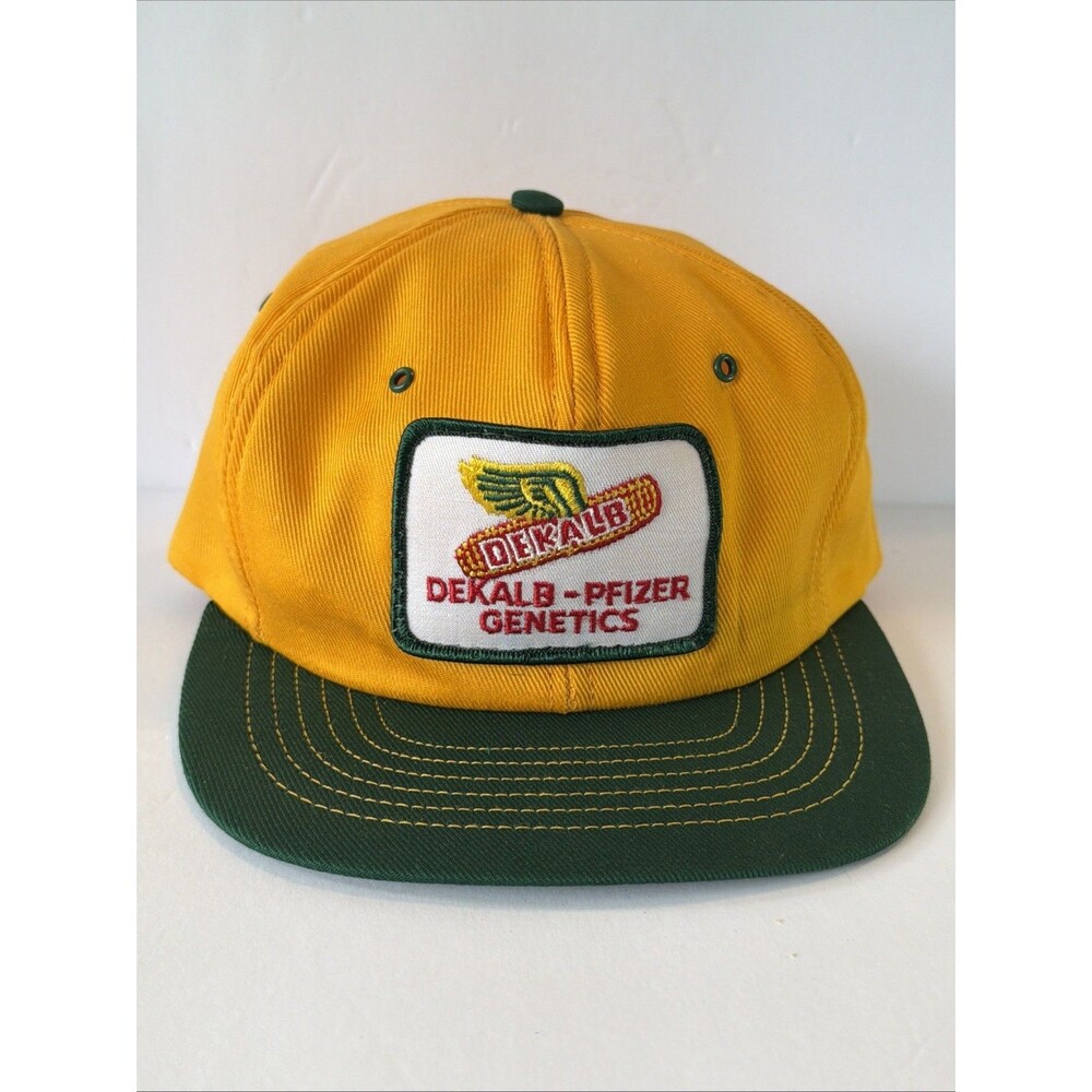 DeKalb Pfizer Genetics Vintage Swingster Snapback Hat Cap Patch Farm Seed Ag Adv
